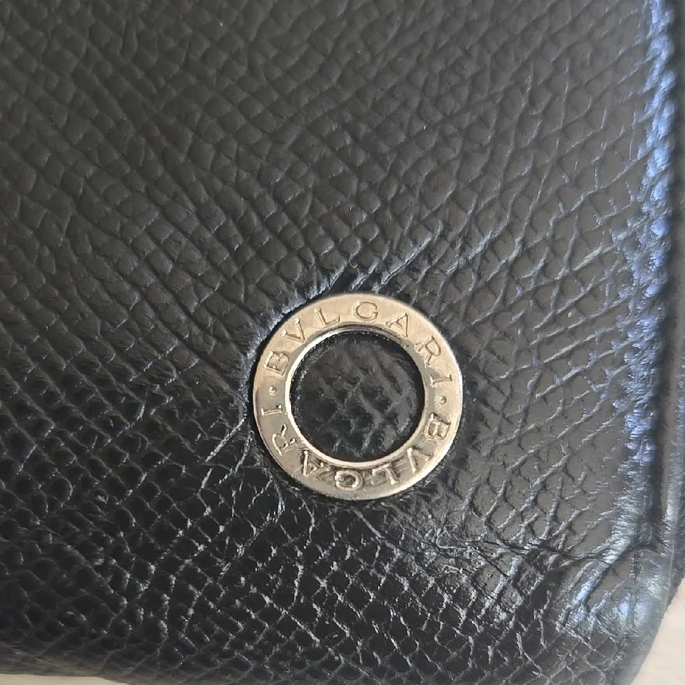 Bvlgari Zip Around Leather Wallet-Black
